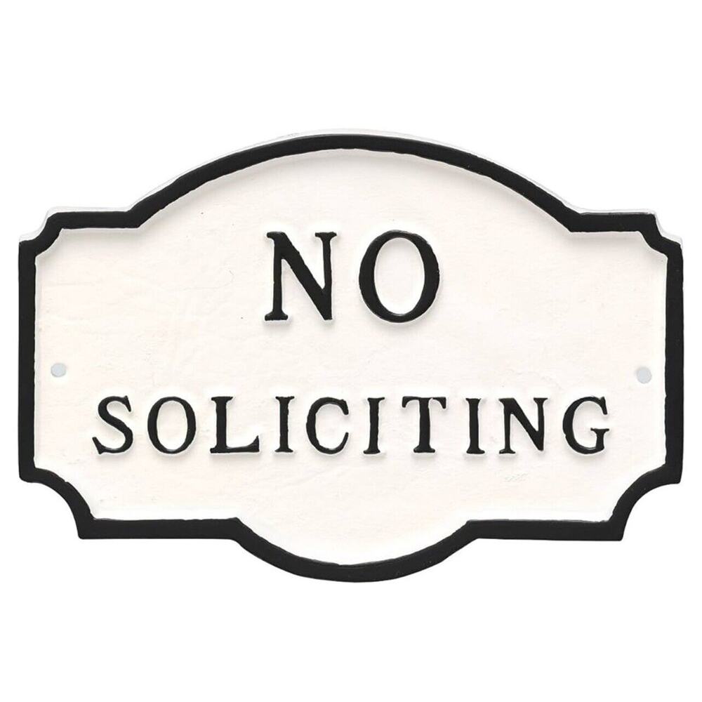 Montague Metal Products Farmhouse No Soliciting Sign Statement Plaque 4.5x7.15